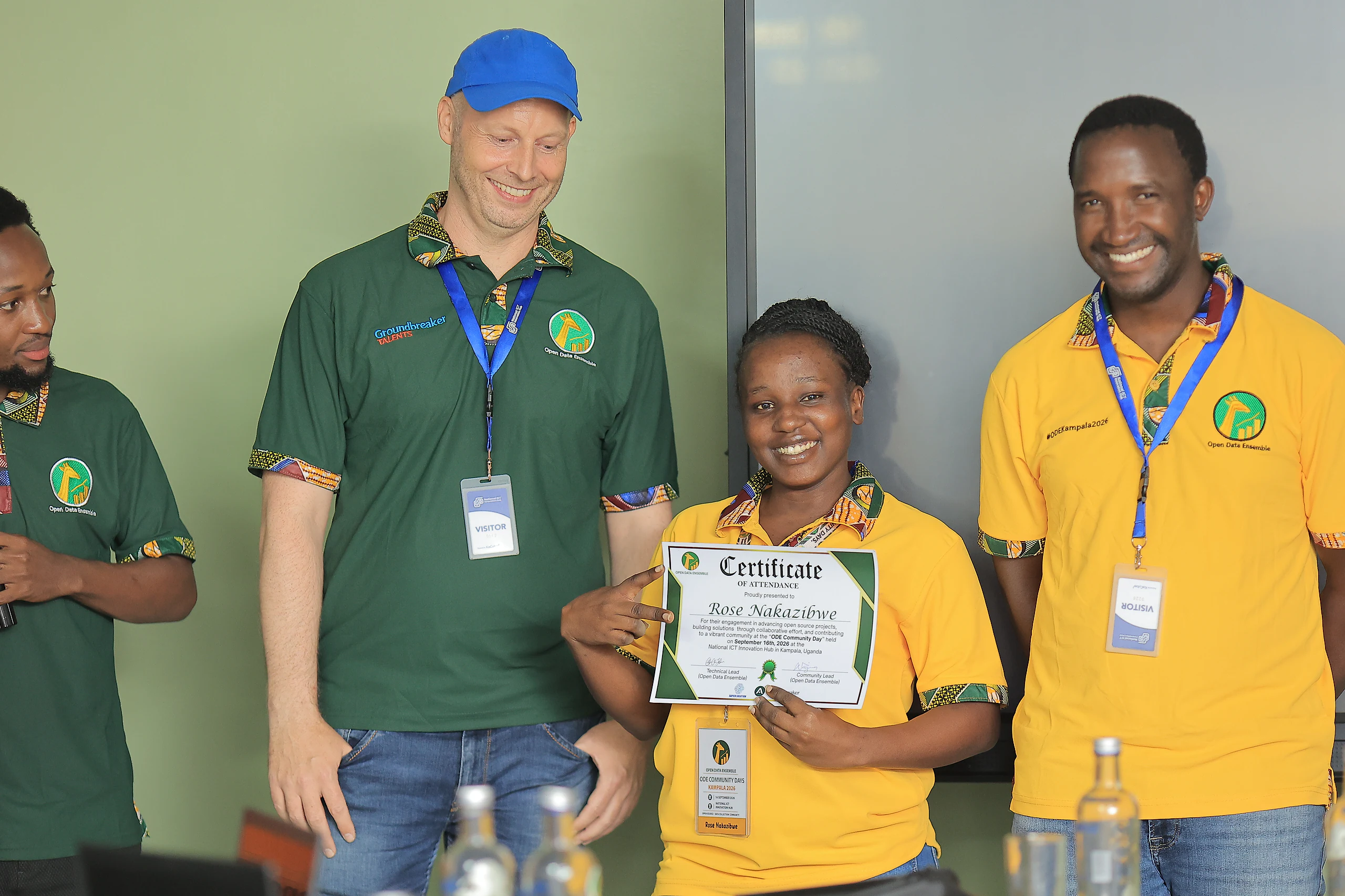 Another certificate, another proud smile.