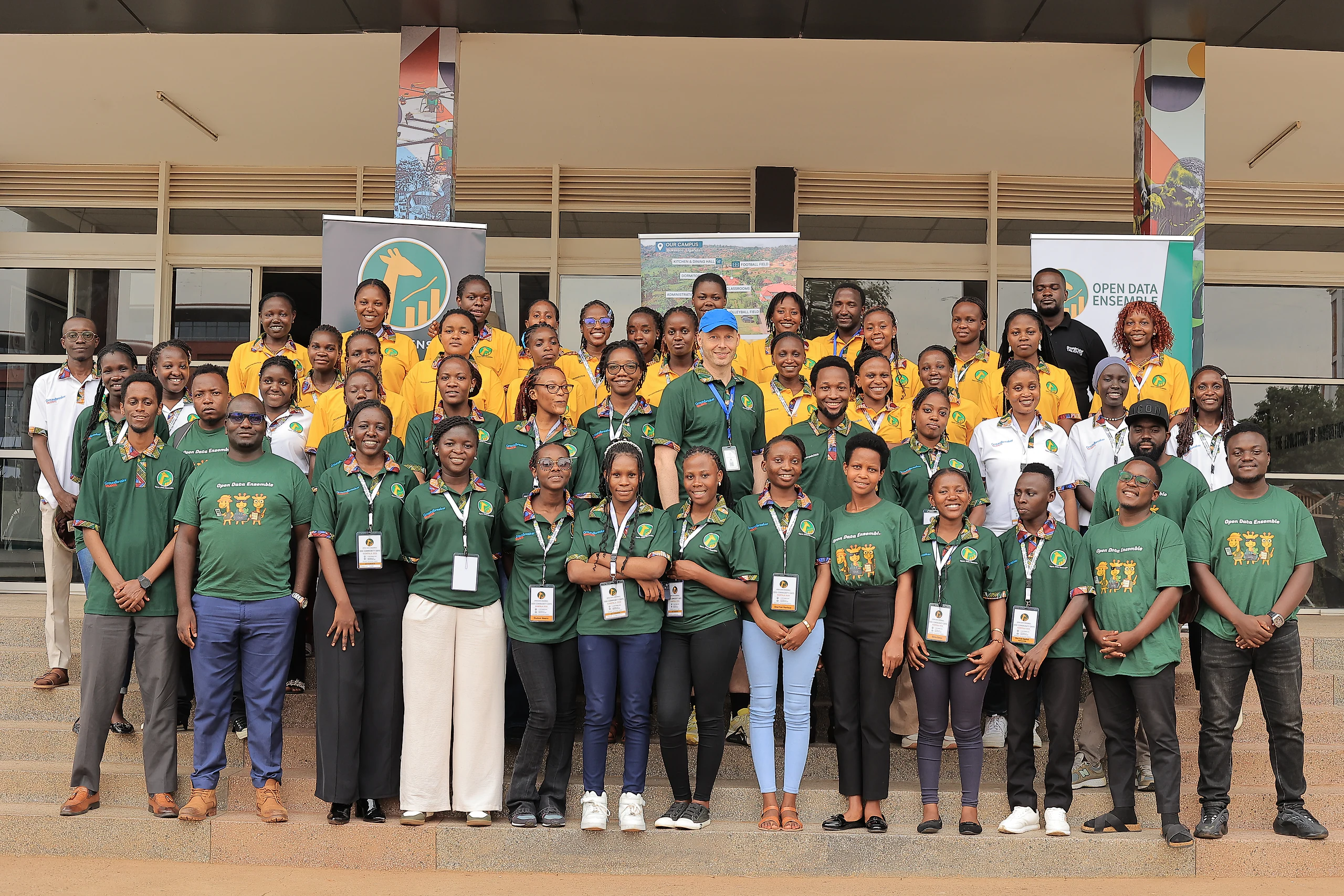 Everyone who took part, together outside the National ICT Innovation Hub in Kampala.